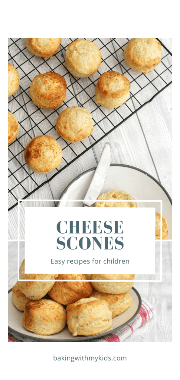 Mary Berry cheese scones graphic with a text overlay