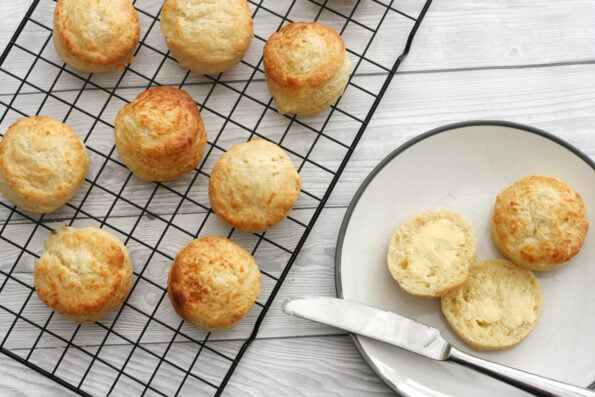 mary berry cheese scones on a wire rack