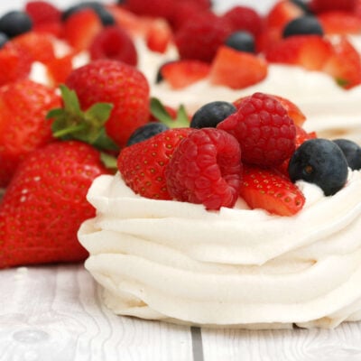 meringue nests filled with fruit