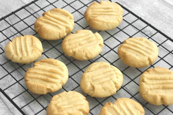 fork biscuits on a wire rack