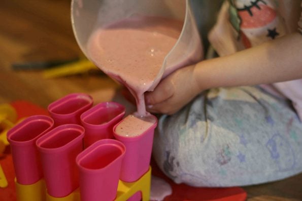 strawberry ice lollies