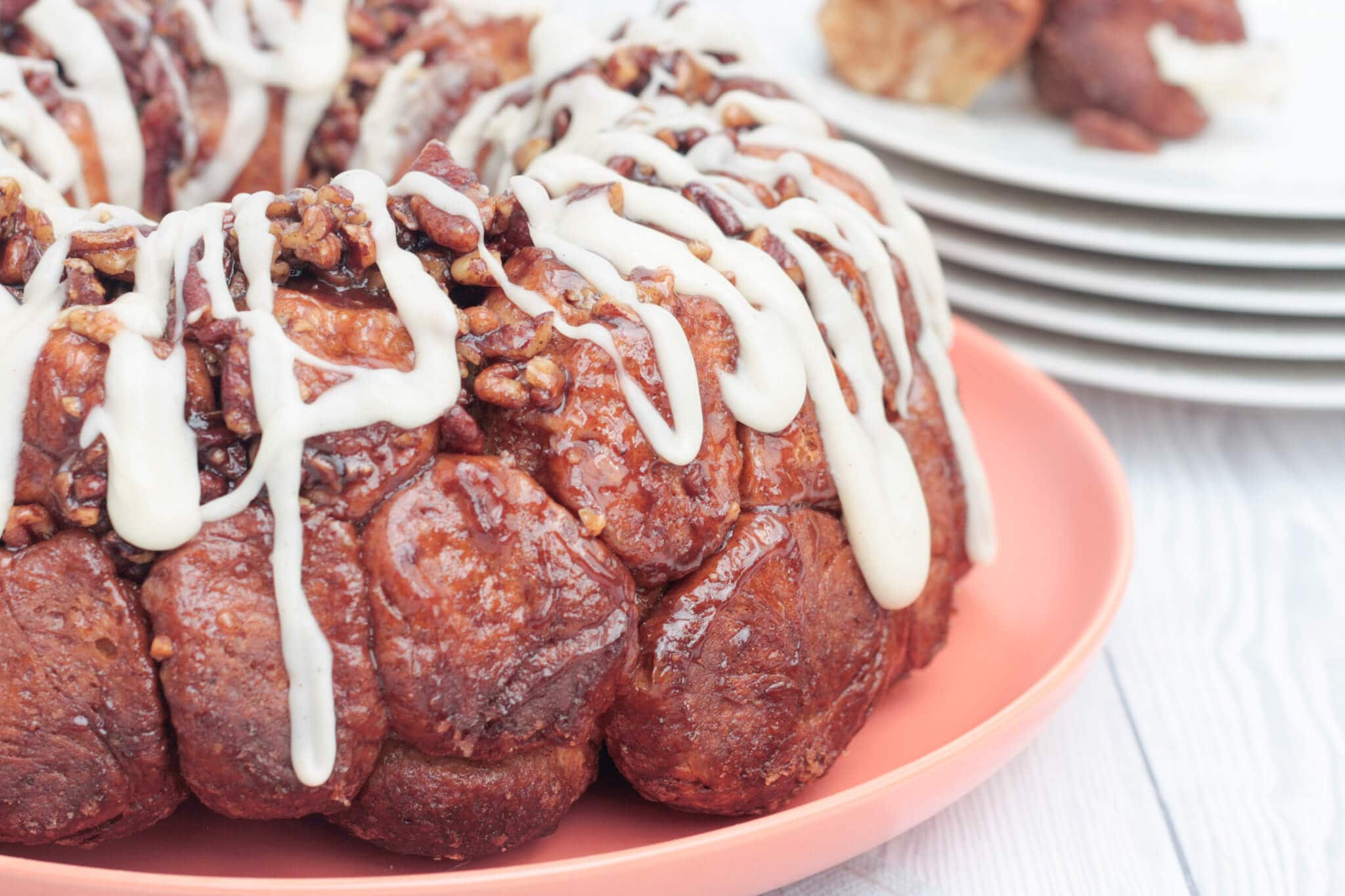 monkey bread on a serving plate.