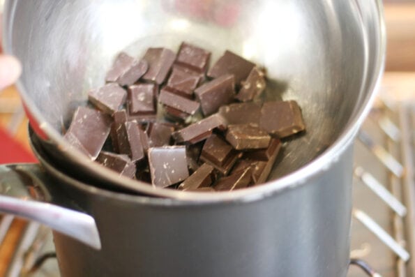 chocolate melting in a bain marie