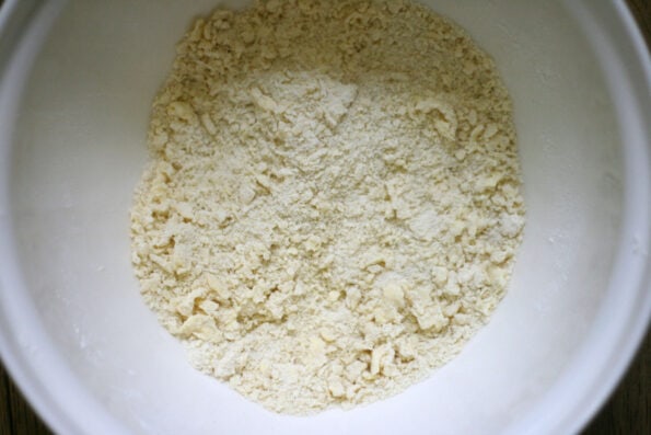 sugar, flour and butter rubbed together to look like breadcrumbs