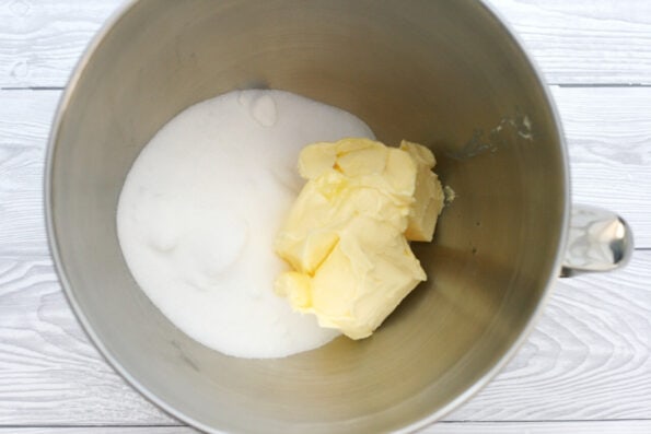 sugar and butter in a bowl