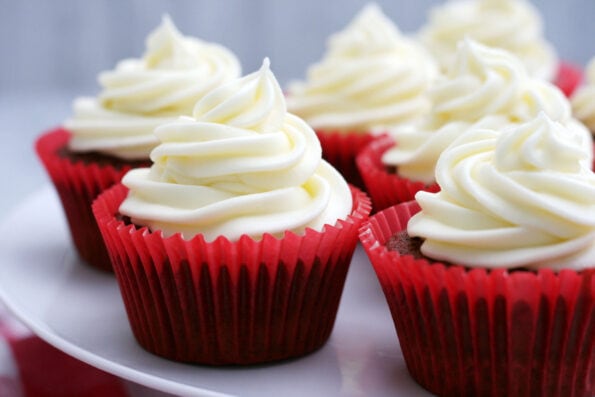 red velvet cupcakes on a plate