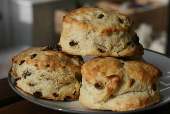 easy fruit scones on a plate