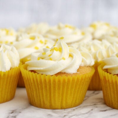 lemon cupcakes in yellow cases