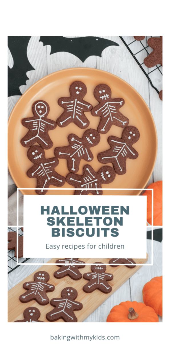 Skeleton biscuits graphic with a text overlay.