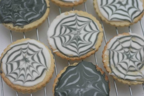 halloween spider web biscuits
