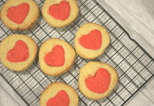 Valentines day hidden heart biscuits