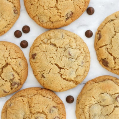 chocolate chip cookies on a serving plate