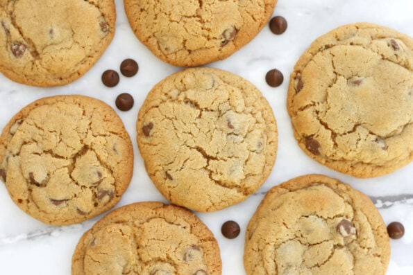 chocolate chip cookies on a serving plate