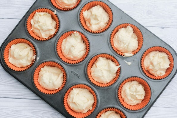 cupcakes before being baked in the oven.