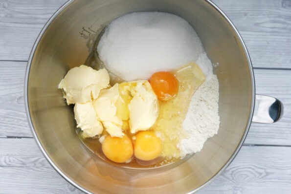 cupcake ingredients in a bowl