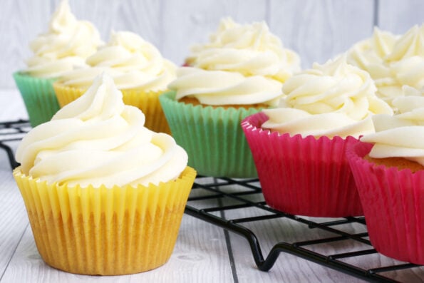 easy cupcakes for kids on a wire rack