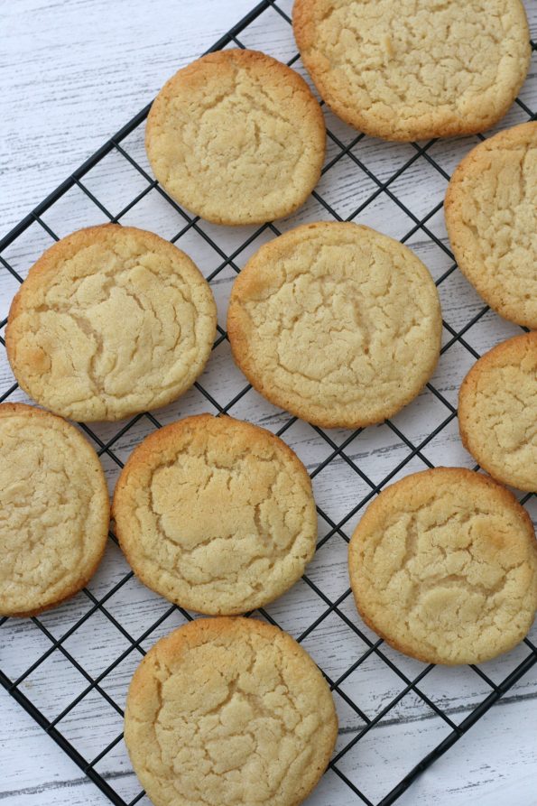 condensed milk cookies on a wire rack