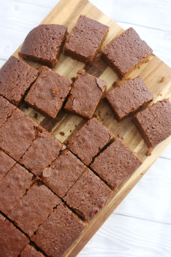 ginger cake on a serving board.