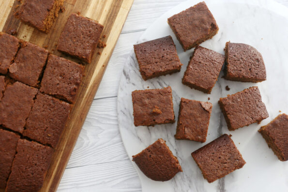 ginger cake (Mary Berry) on a serving plate