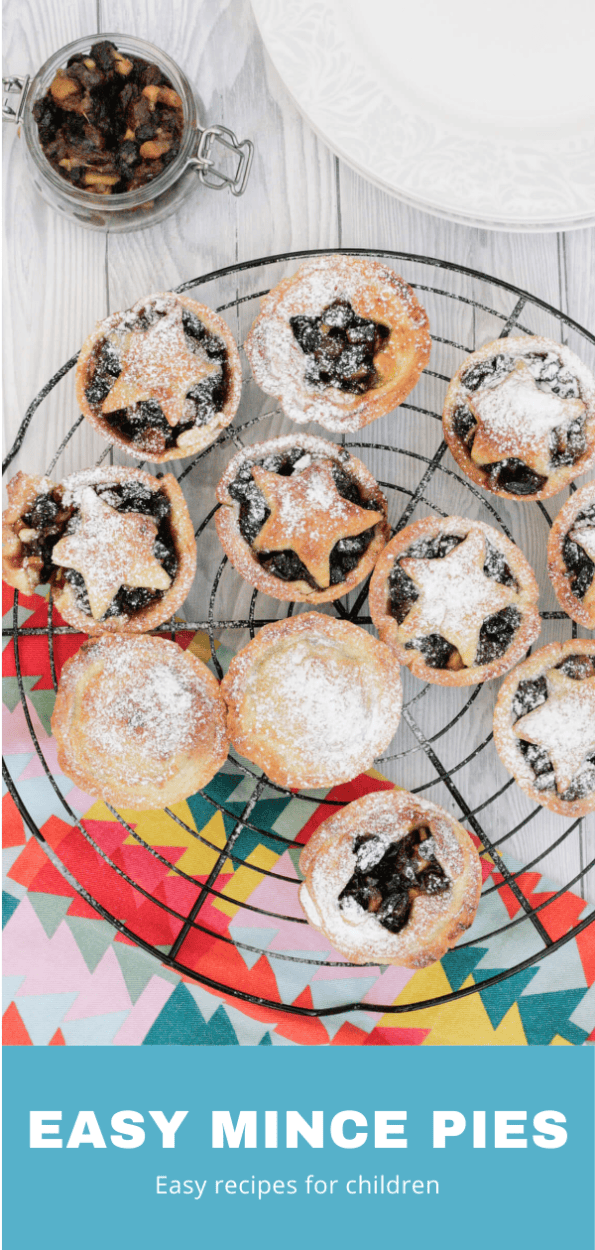mince pie graphic with a text overlay.