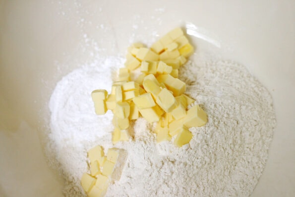 butter and flour in a bowl.