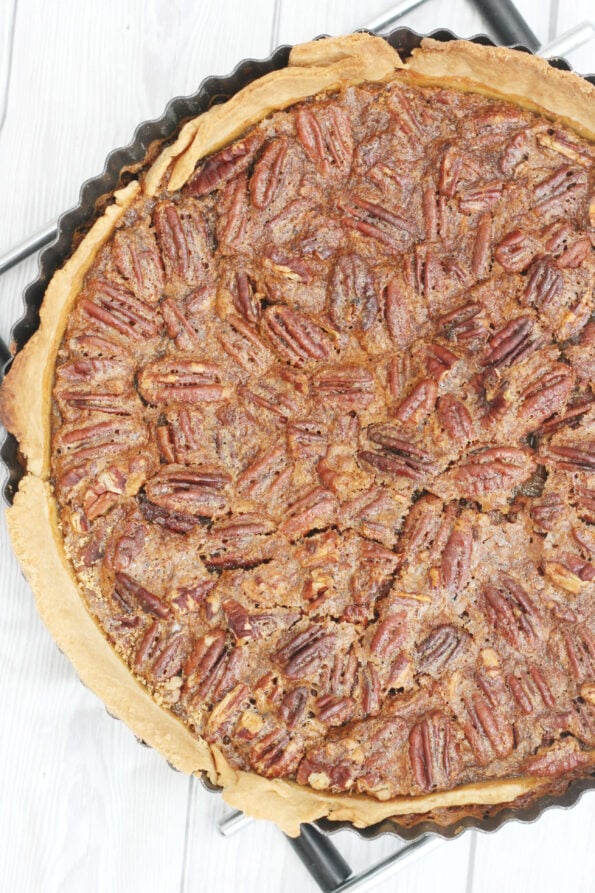 pecan pie in a pie dish