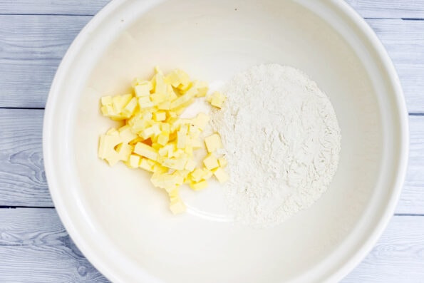butter and flour in a bowl