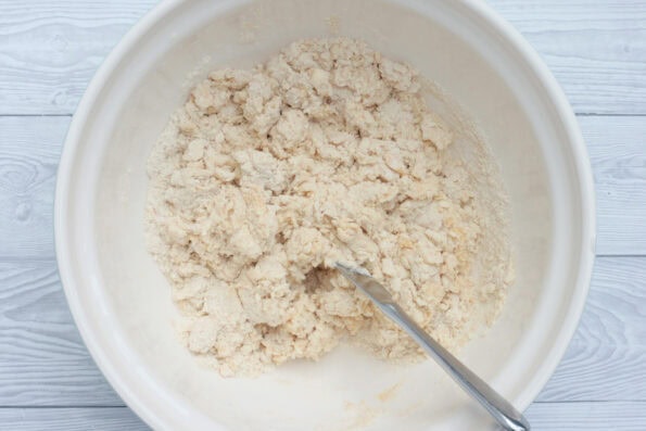 scone dough in a bowl.
