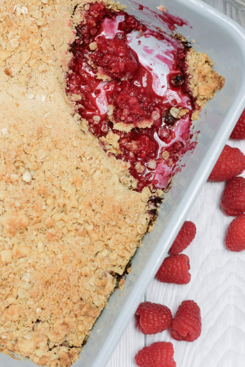 Crumbly Raspberry Should I use fresh or frozen raspberries?