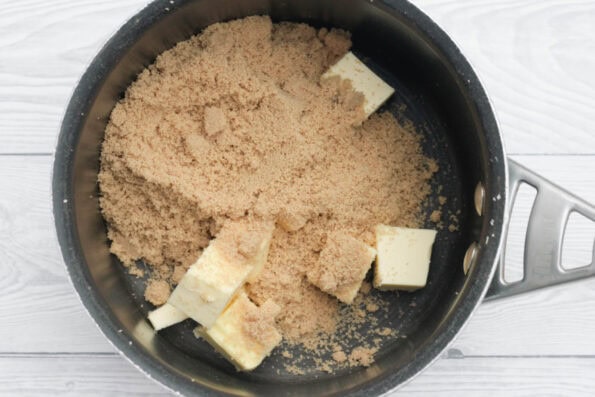 brown sugar and butter in a sauce pan.