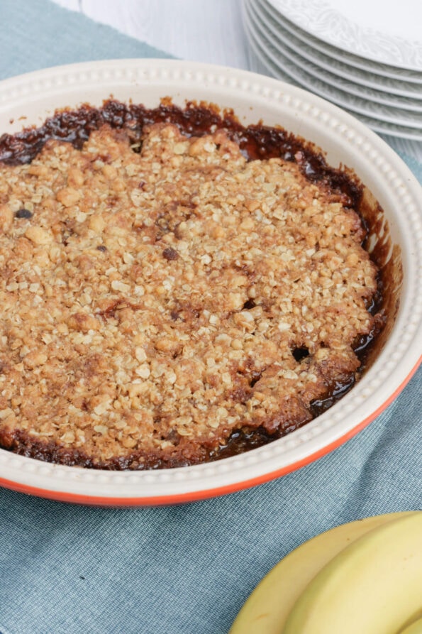 caramelised banana crumble
