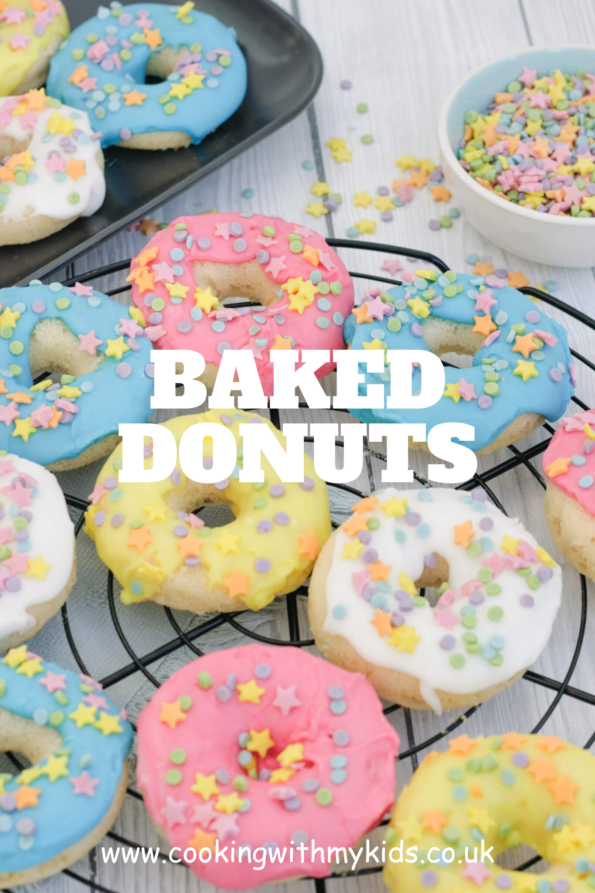 baked doughnuts graphic with a text overlay.
